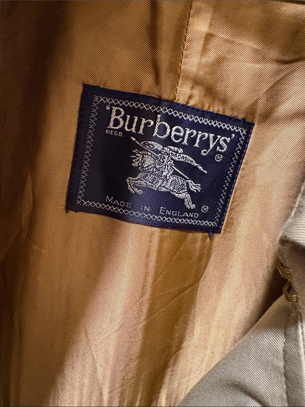 Vintage Burberrys London Men’s L 52 Reg Belted Trench Coat Authentic - Picture 4 of 5